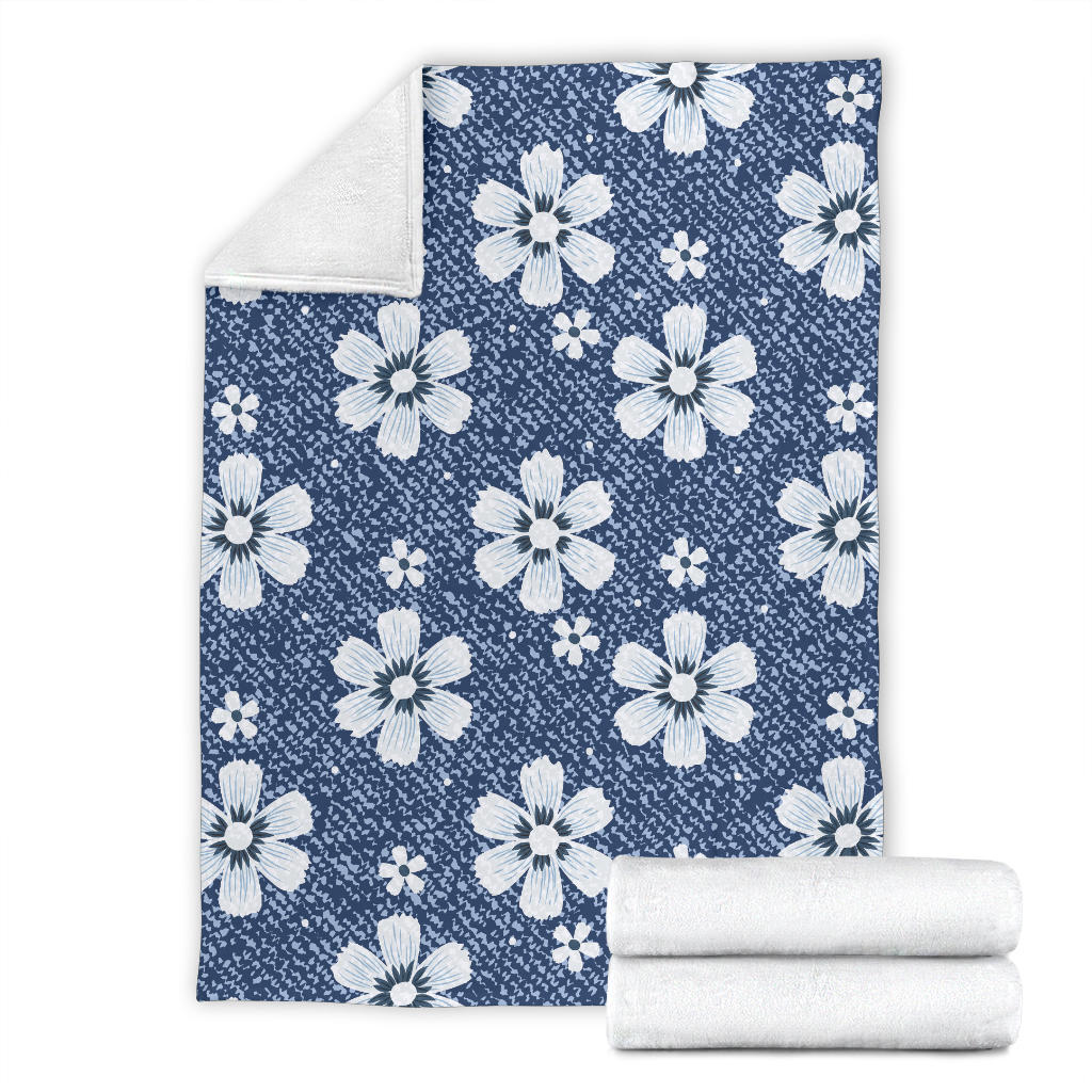 Jean Flower Pattern Print Design 03 Premium Blanket