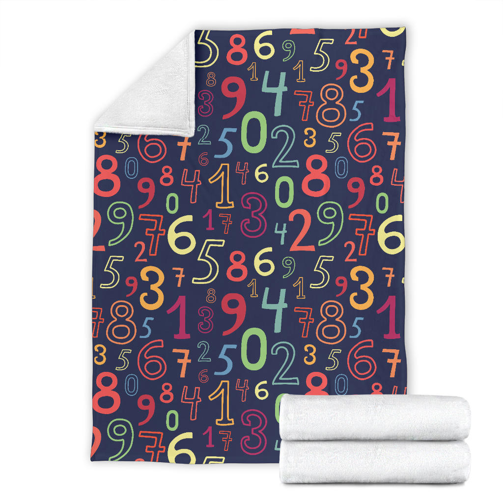 Number Pattern Print Design A01 Premium Blanket