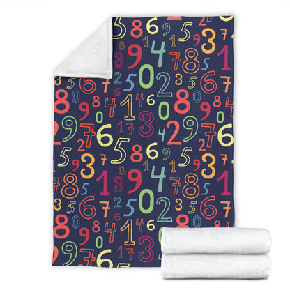 Number Pattern Print Design A01 Premium Blanket