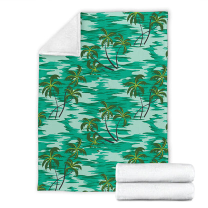 Palm Tree Pattern Print Design A01 Premium Blanket