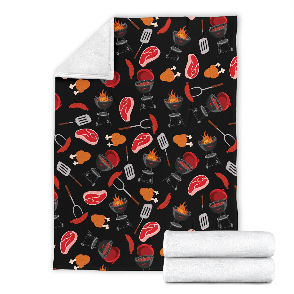 Barbecue Pattern Print Design 04 Premium Blanket
