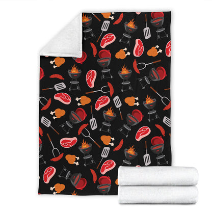 Barbecue Pattern Print Design 04 Premium Blanket