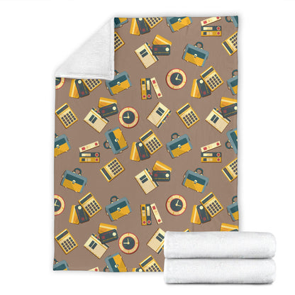 Accounting Financial Pattern Print Design 03 Premium Blanket
