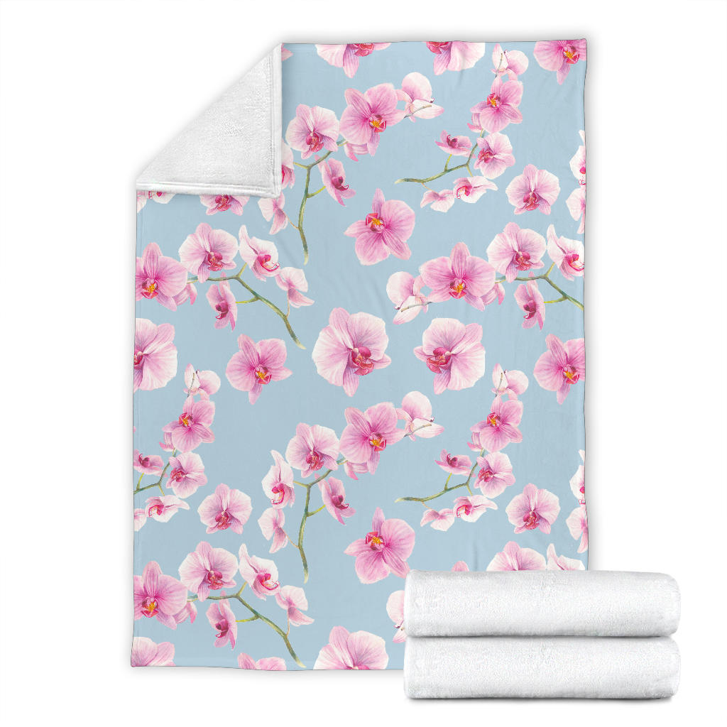 Orchid Pattern Print Design A01 Premium Blanket