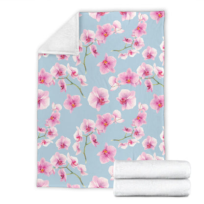 Orchid Pattern Print Design A01 Premium Blanket