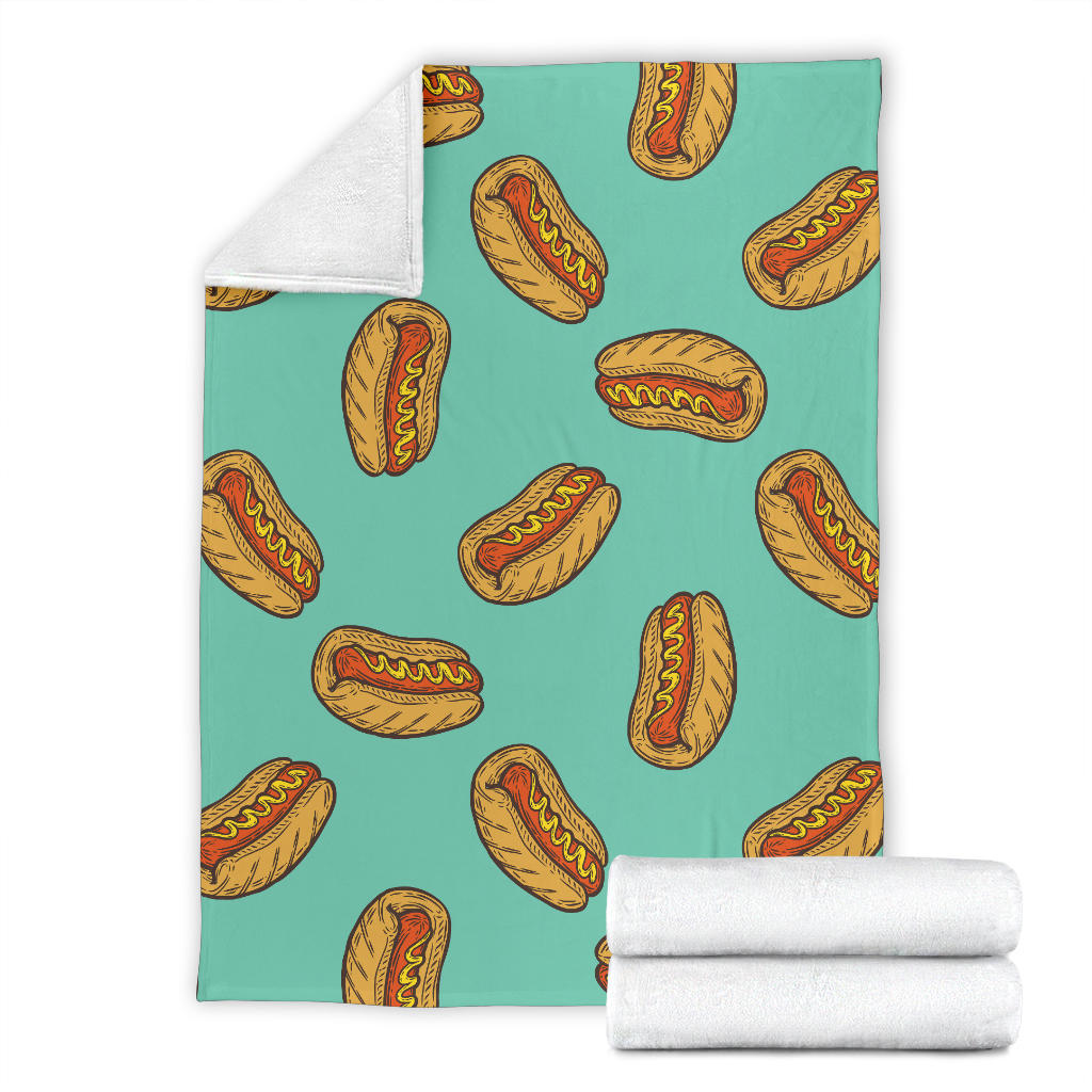 Hot Dog Pattern Print Design 04 Premium Blanket