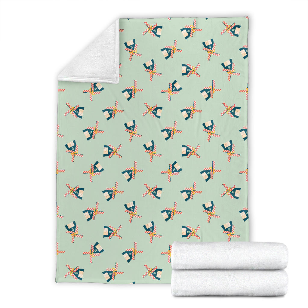 Windmill Pattern Print Design 02 Premium Blanket