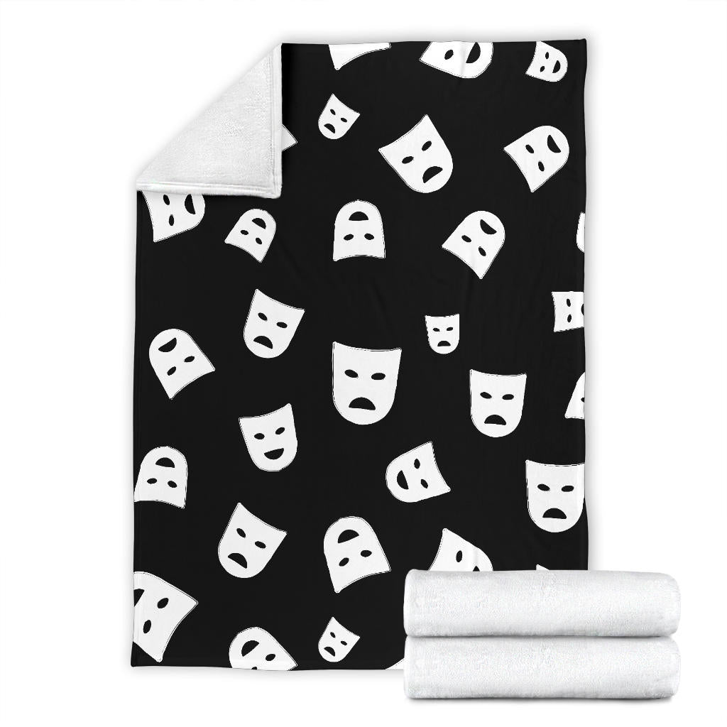 Acting Mask Pattern Print Design 03 Premium Blanket