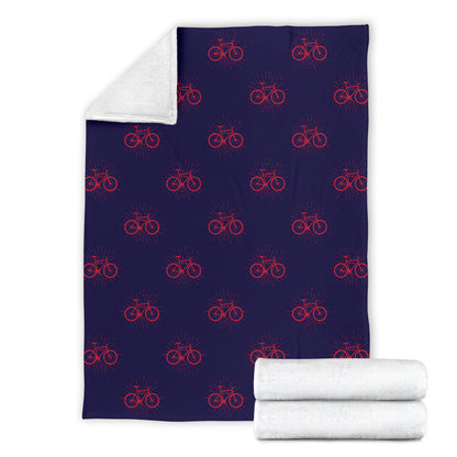 Bicycle Pattern Print Design 01 Premium Blanket