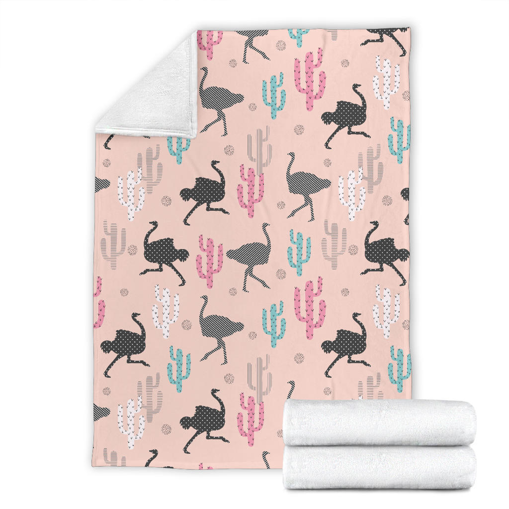 Ostrich Pattern Print Design 03 Premium Blanket