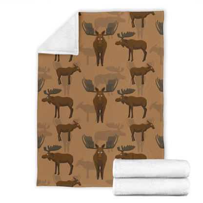 Moose Pattern Print Design 03 Premium Blanket
