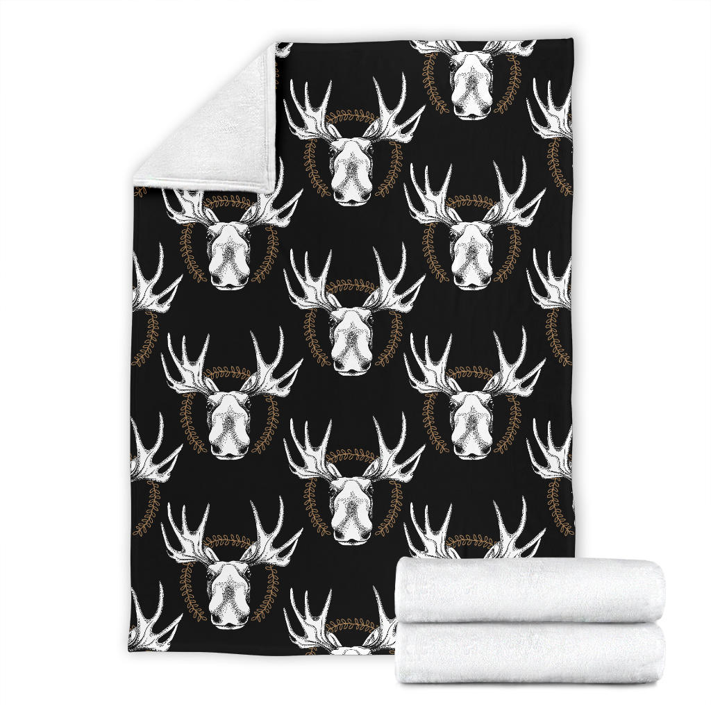 Moose Pattern Print Design 02 Premium Blanket