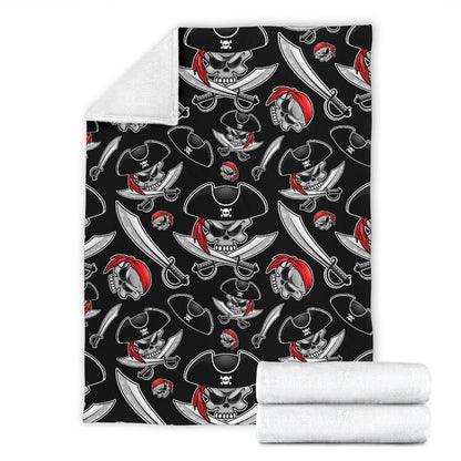 Pirate Pattern Print Design A05 Premium Blanket