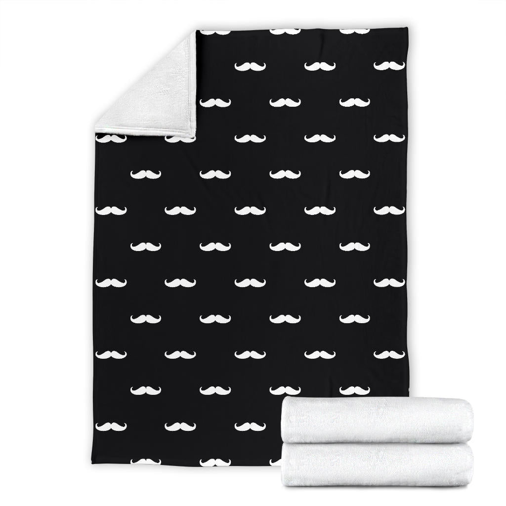 Mustache Pattern Print Design A04 Premium Blanket