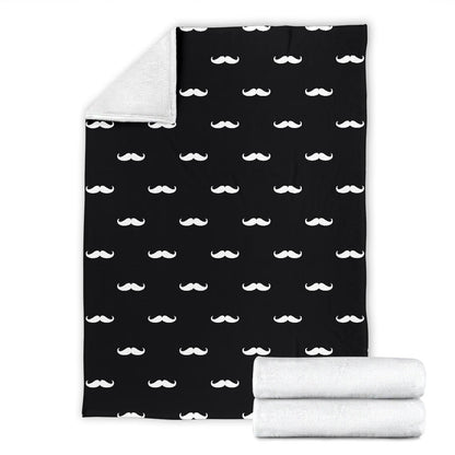 Mustache Pattern Print Design A04 Premium Blanket