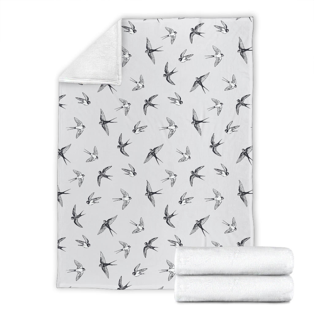 Swallow Bird Pattern Print Design 04 Premium Blanket