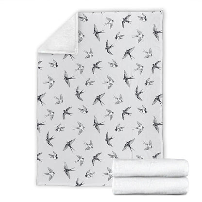 Swallow Bird Pattern Print Design 04 Premium Blanket