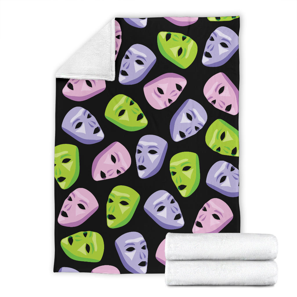 Acting Mask Pattern Print Design 04 Premium Blanket