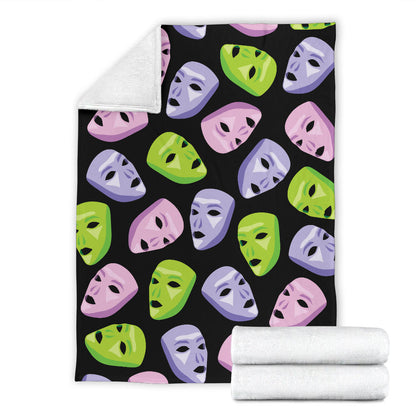 Acting Mask Pattern Print Design 04 Premium Blanket