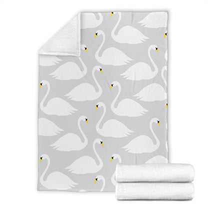 Swan Pattern Print Design 02 Premium Blanket
