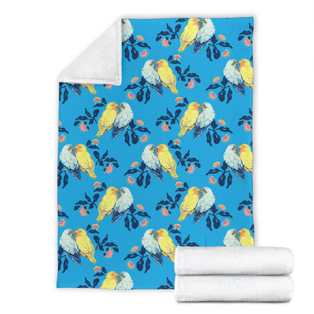 Lovebird Pattern Print Design 03 Premium Blanket