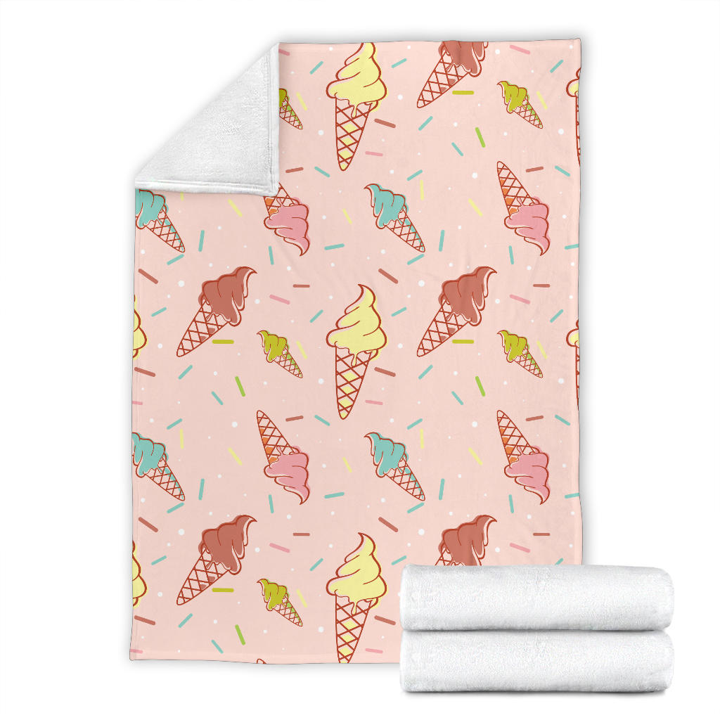 Ice Cream Pattern Print Design 02 Premium Blanket