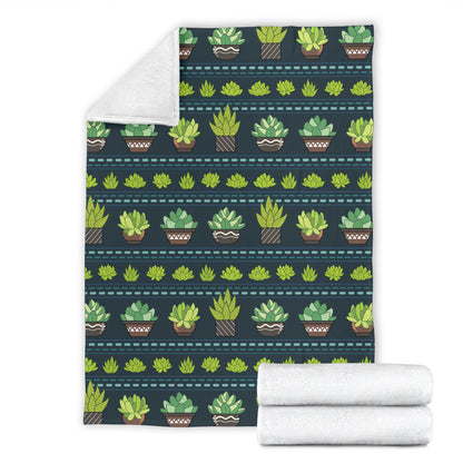 Cactus Pattern Print Design 07 Premium Blanket