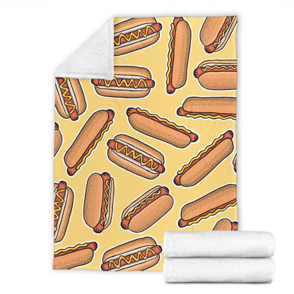 Hot Dog Pattern Print Design 01 Premium Blanket