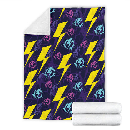 Lightning Thunder Pattern Print Design 01 Premium Blanket