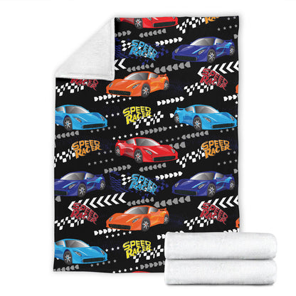 Racing Pattern Print Design A05 Premium Blanket