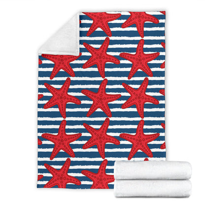 Starfish Red Pattern Print Design 02 Premium Blanket