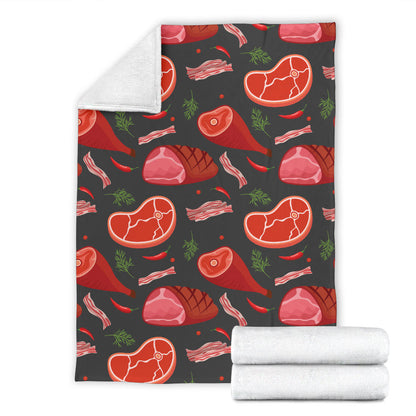 Meat Pattern Print Design 03 Premium Blanket