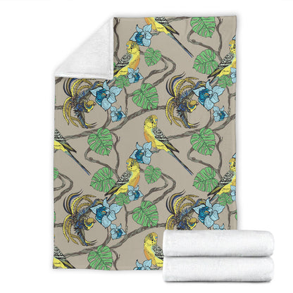 Parakeet Pattern Print Design A02 Premium Blanket