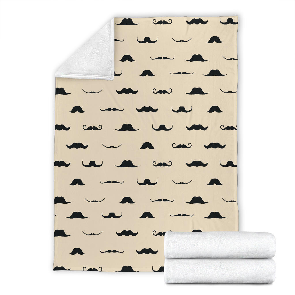 Mustache Pattern Print Design A03 Premium Blanket