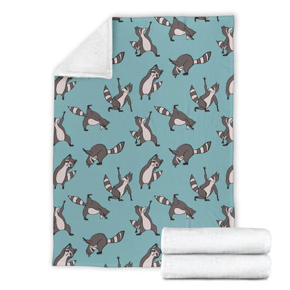 Raccoon Pattern Print Design A07 Premium Blanket
