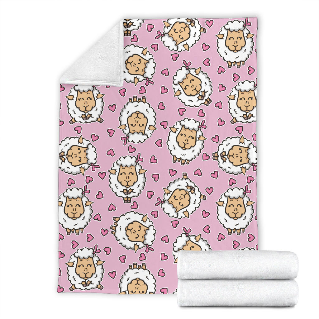 Sheep Cute Pattern Print Design 01 Premium Blanket