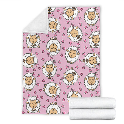 Sheep Cute Pattern Print Design 01 Premium Blanket