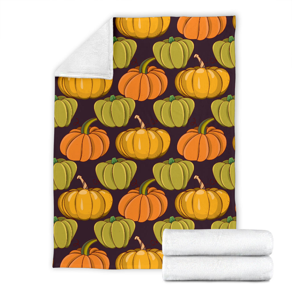 Pumpkin Pattern Print Design A01 Premium Blanket