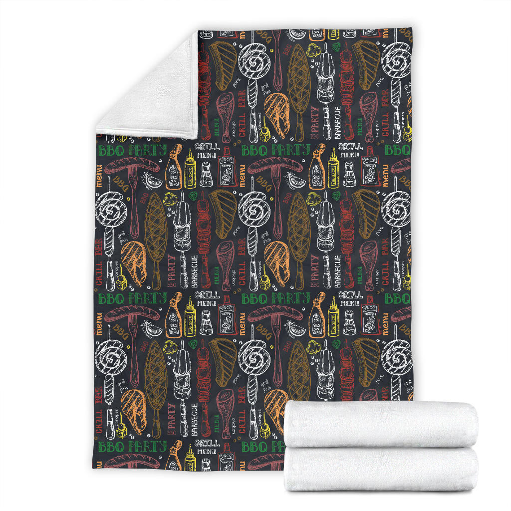 Barbecue Pattern Print Design 03 Premium Blanket