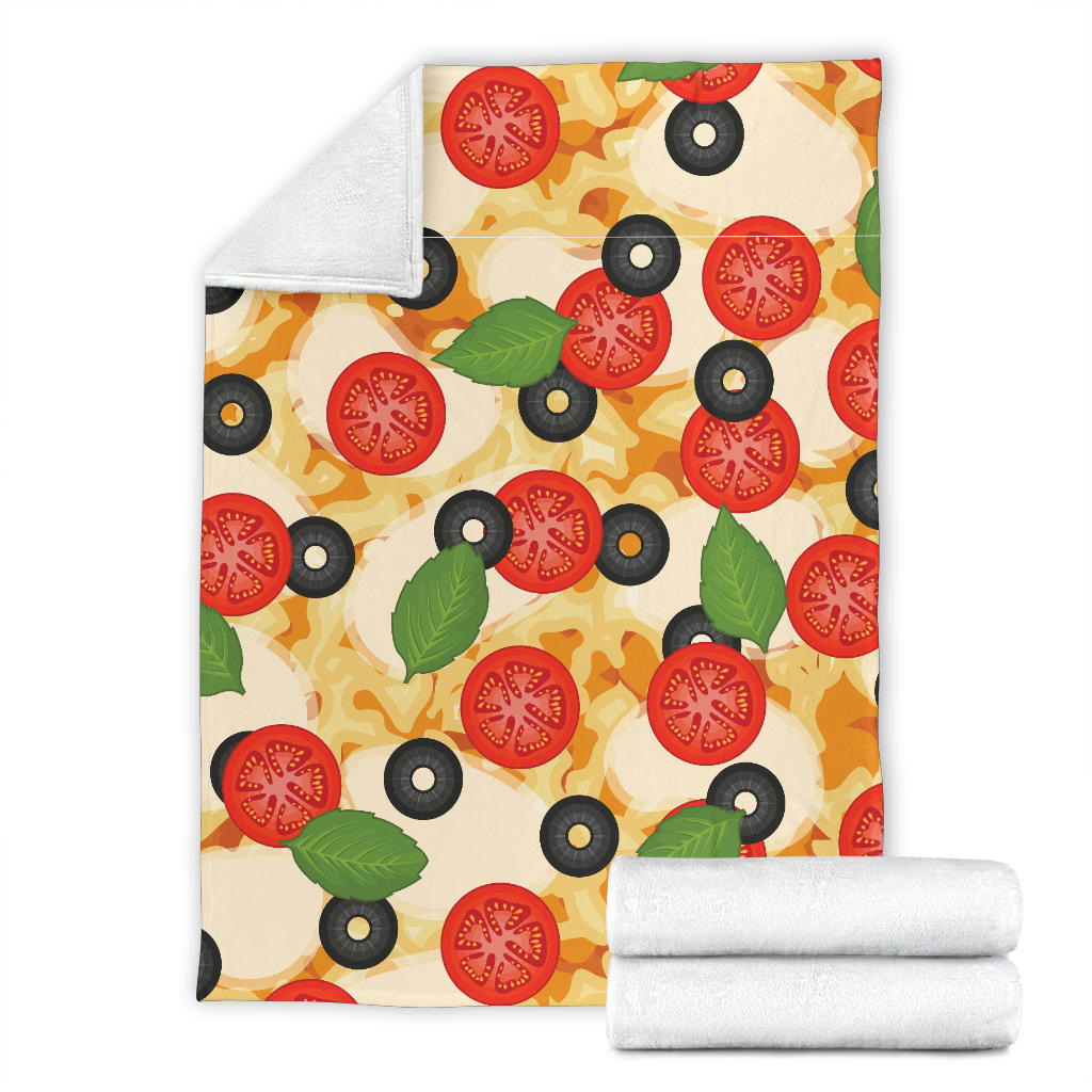 Pizza Pattern Print Design A05 Premium Blanket