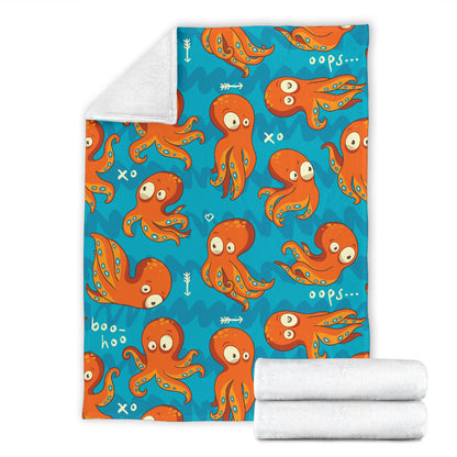 Octopus Pattern Print Design A02 Premium Blanket