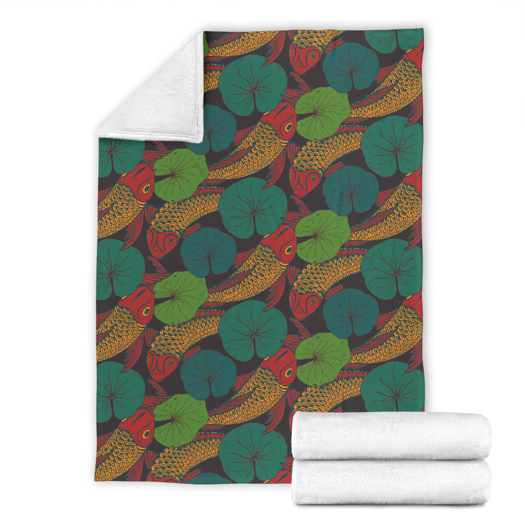 KOI Fish Pattern Print Design 01 Premium Blanket