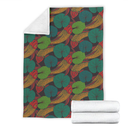 KOI Fish Pattern Print Design 01 Premium Blanket