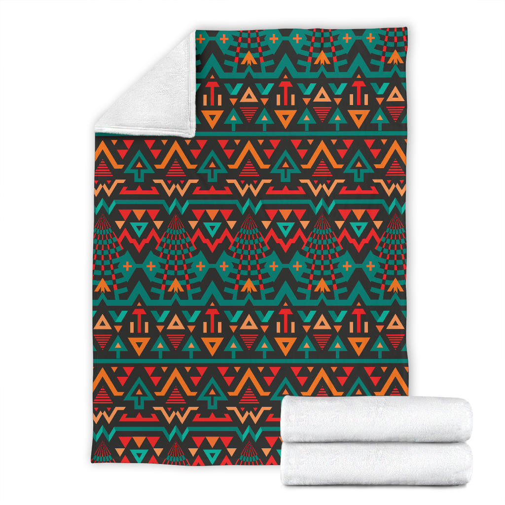 Aztec Pattern Print Design 04 Premium Blanket