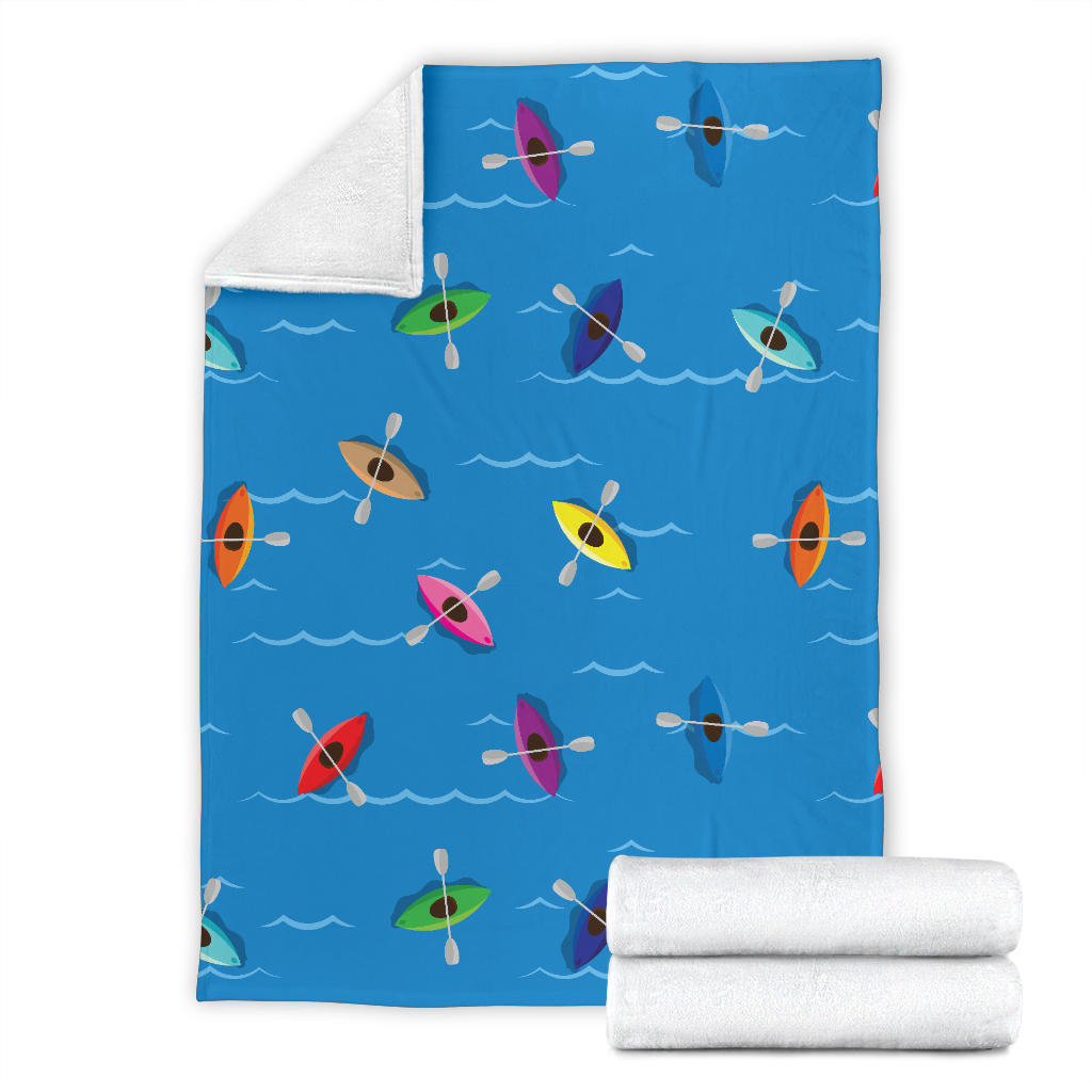 Kayak Pattern Print Design 03 Premium Blanket