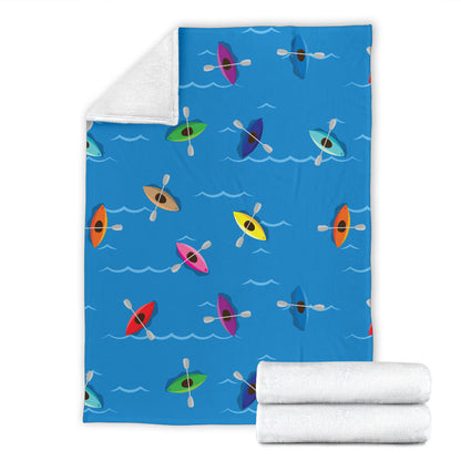 Kayak Pattern Print Design 03 Premium Blanket