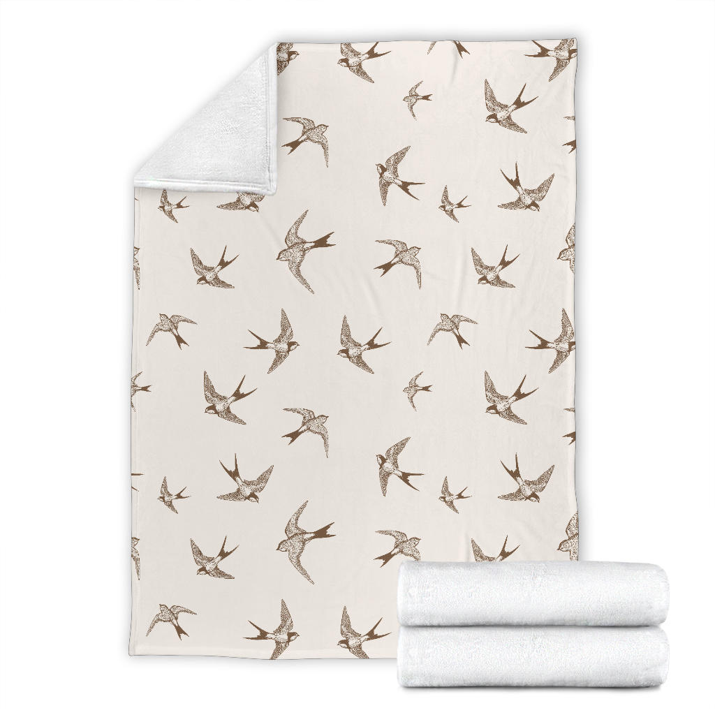 Swallow Bird Pattern Print Design 01 Premium Blanket