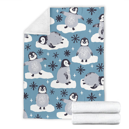 Penguin Pattern Print Design A05 Premium Blanket