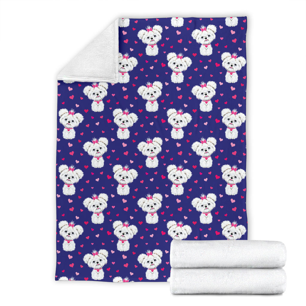 Maltese Pattern Print Design 02 Premium Blanket
