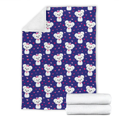 Maltese Pattern Print Design 02 Premium Blanket